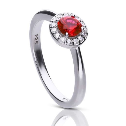 Picture of Diamonfire Ruby Round Colour Zirconia Ring