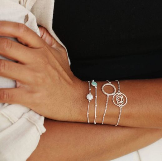Picture of Brow Chakra Silver Chain Bracelet