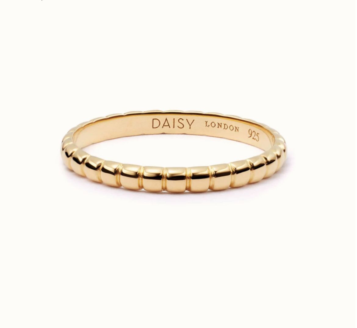 Picture of Dainty Ridged 18ct Gold Plated Stacking Ring