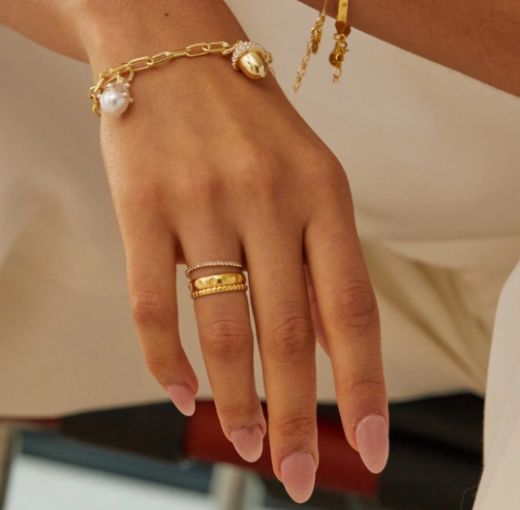 Picture of Dainty Ridged 18ct Gold Plated Stacking Ring