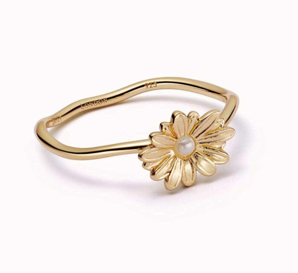 Picture of Daisy Pearl Flower 18ct Gold Plated Ring