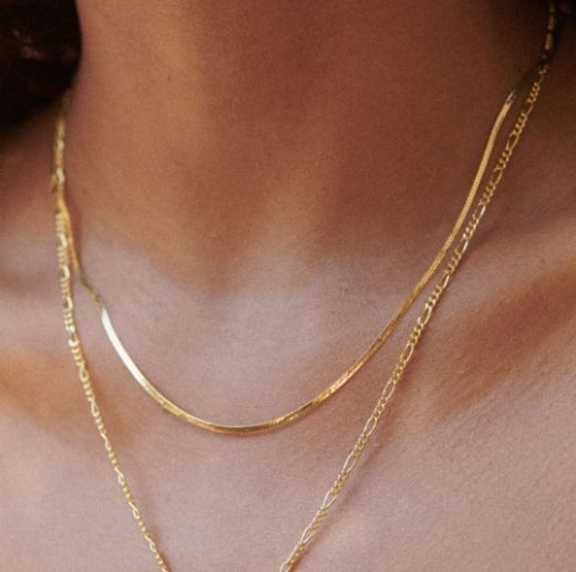 Picture of Fine Snake Chain 18ct Gold Plated Necklace
