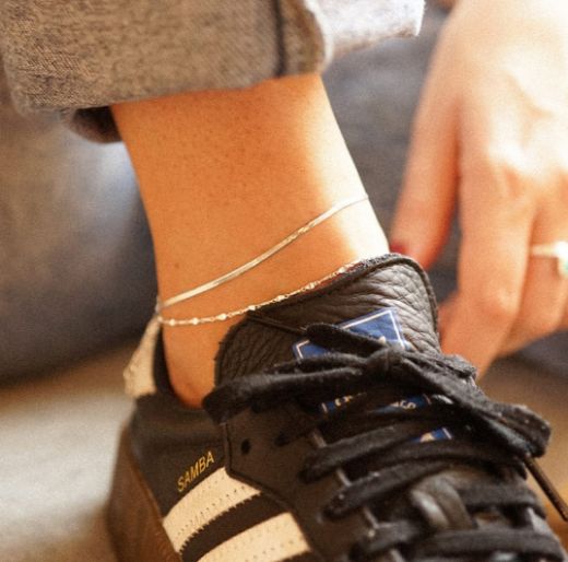 Picture of Fine Snake Chain Silver Ankle Bracelet