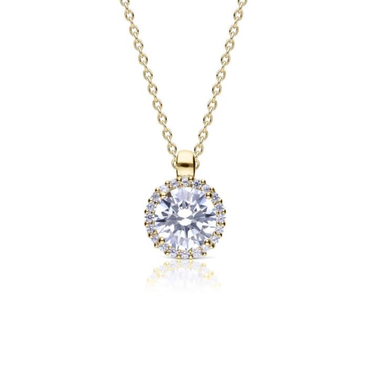 Picture of Diamonfire Halo Pendant in Gold