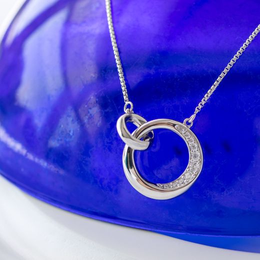 Picture of Bevel Cirque Link Pavé Necklace