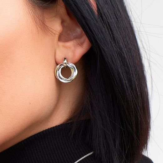 Picture of Bevel Trilogy Grande Link Stud Earrings
