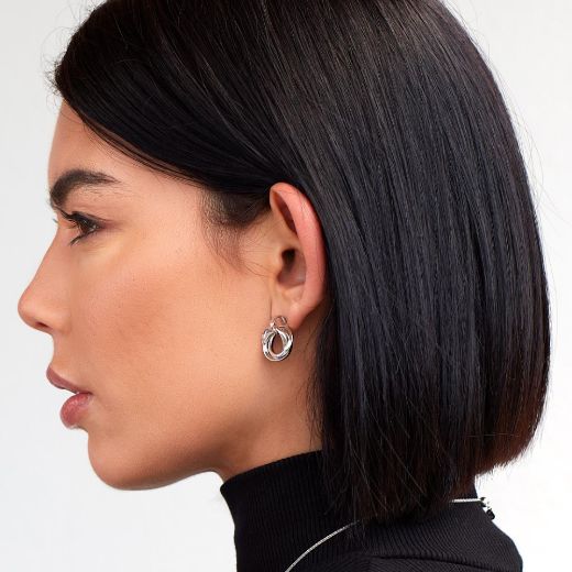 Picture of Bevel Trilogy Grande Link Stud Earrings