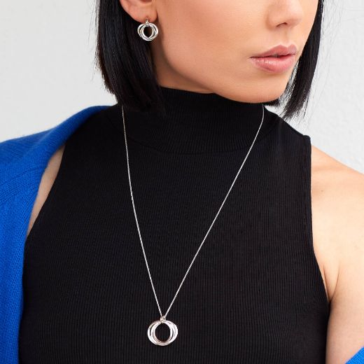Picture of Bevel Trilogy Grande Link Stud Earrings
