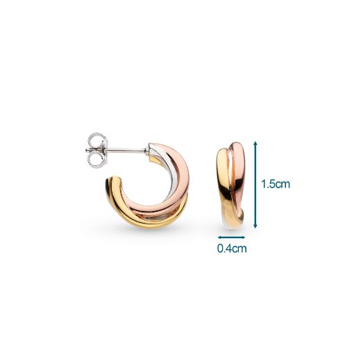 Picture of Bevel Trilogy Golds Hoop Earrings