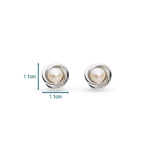 Picture of Bevel Trilogy Pearl Stud Earrings