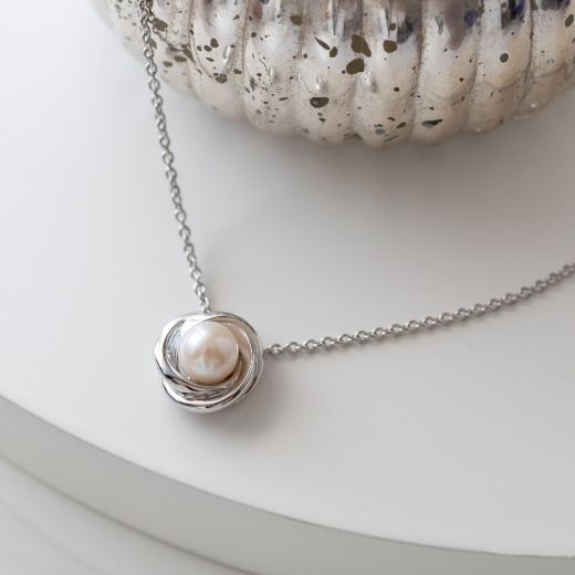 Picture of Bevel Trilogy Pearl Necklace