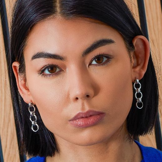 Picture of Bevel Unity Trio Stud Drop Earrings