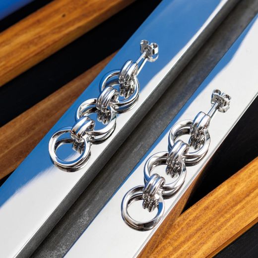 Picture of Bevel Unity Trio Stud Drop Earrings