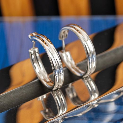 Picture of Bevel Unity Maxi Hoop Earrings