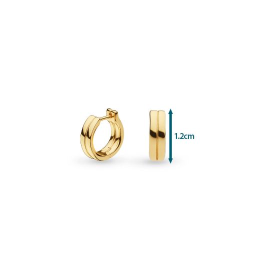 Picture of Bevel Unity Golden Huggie Hoop Earrings