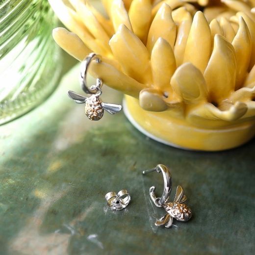 Picture of Blossom Flyte Honey Bee Hoop Drop Earrings