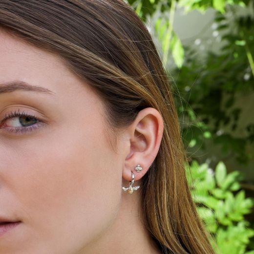 Picture of Blossom Flyte Honey Bee Hoop Drop Earrings
