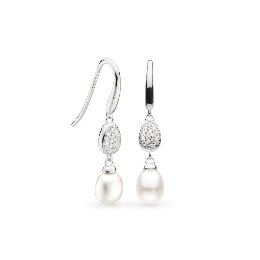 Picture of Coast Pebble Glisten Pavé Pearl Drop Earrings