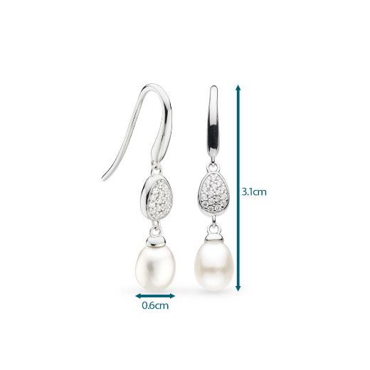 Picture of Coast Pebble Glisten Pavé Pearl Drop Earrings
