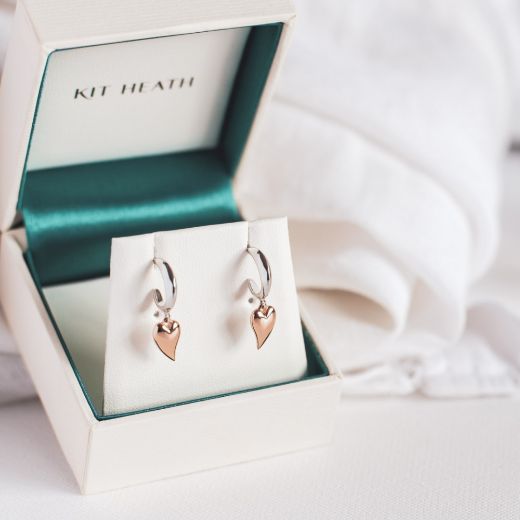 Picture of Desire Kiss Blush Mini Heart Hoop Drop Earrings