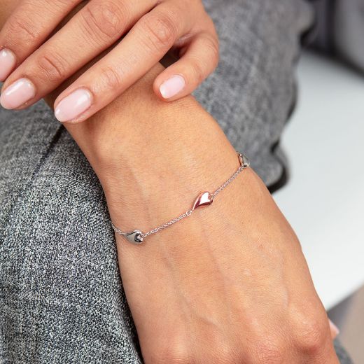 Picture of Desire Kiss Blush Heart Station Bracelet