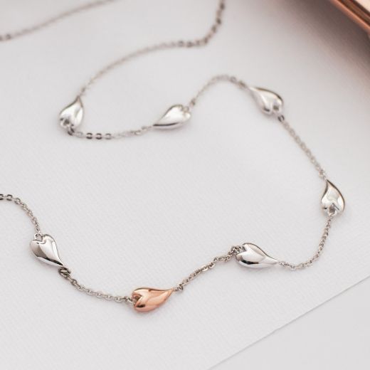 Picture of Desire Kiss Blush Heart Station Necklace