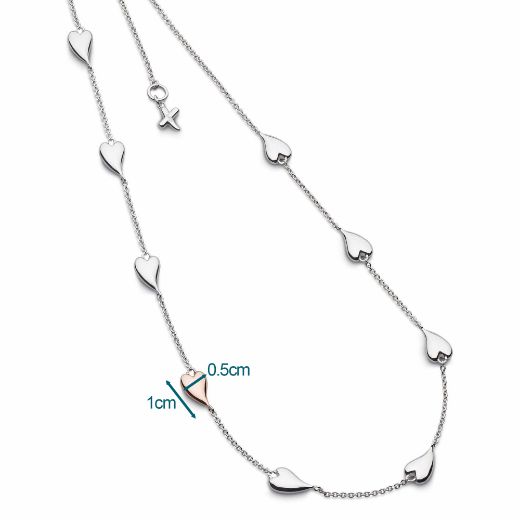 Picture of Desire Kiss Blush Heart Station Necklace