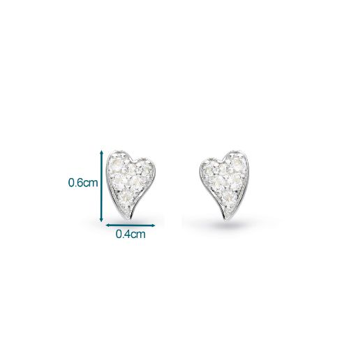 Picture of Desire Cherish Precious Pavé Heart Stud Earrings