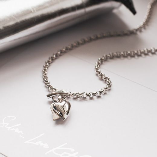 Picture of Desire Love Duet Heart T-Bar Necklace