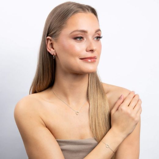 Picture of Plain Open Heart Stud Earrings
