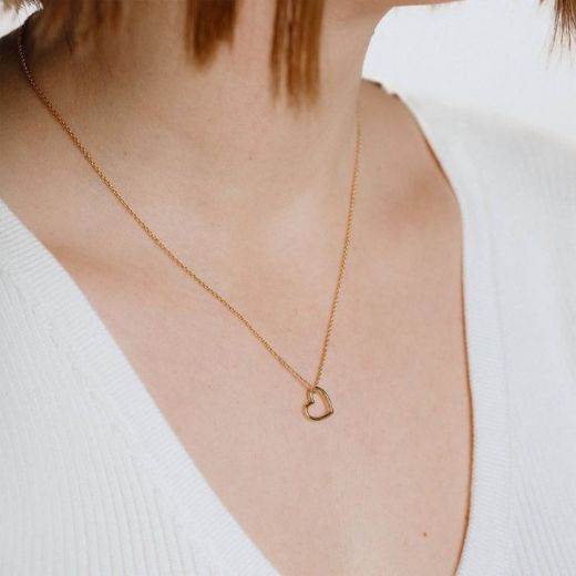 Picture of Plain Open Heart Necklace Gold 
