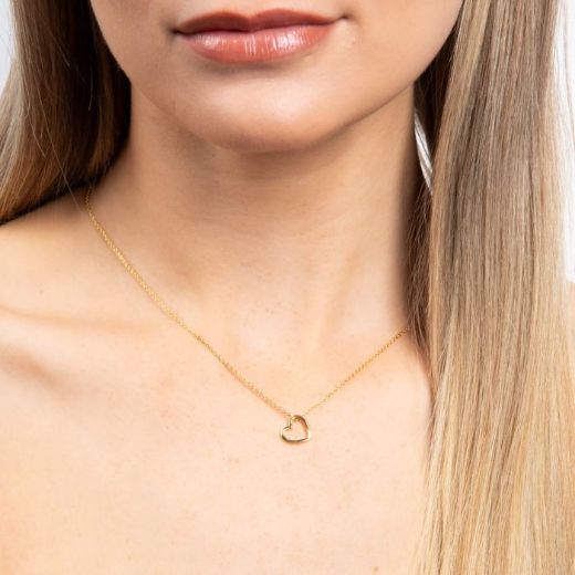 Picture of Plain Open Heart Necklace Gold 