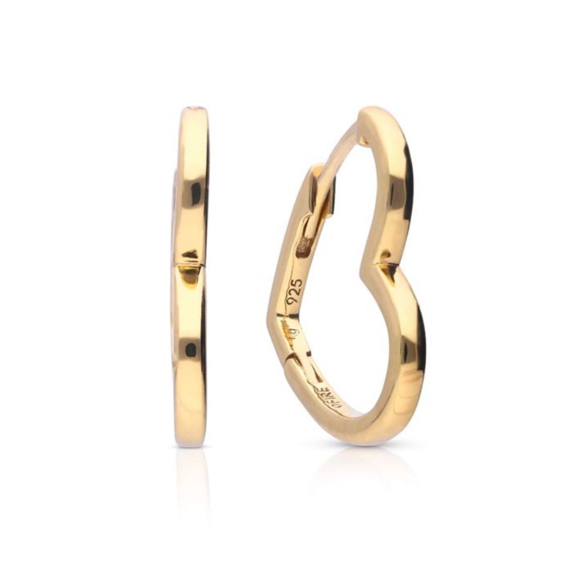 Picture of Plain Heart Shaped Hoop Earrings Gold 