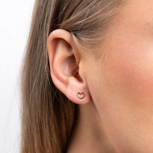 Picture of Plain Open Heart Stud Earrings