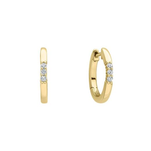 Picture of Trio Zirconia Hoop Earrings in Gold 