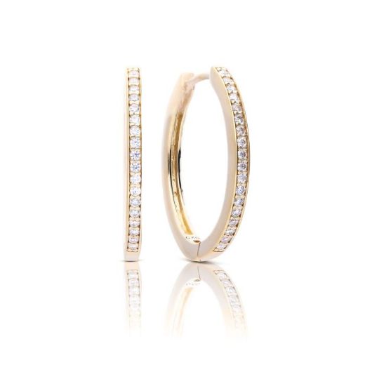 Picture of Classic Creole Zirconia Hoop Earrings in Gold 