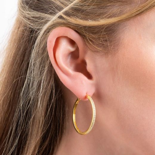 Picture of 33mm Large Hoop Earrings in Gold 