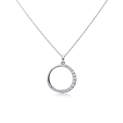Picture of Half Pave Open Circle Necklace