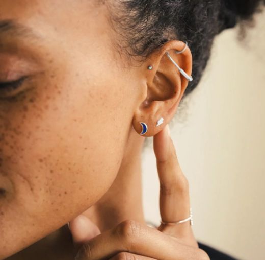 Picture of Lightening Bolt Silver Stud Earrings