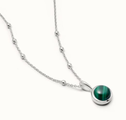 Picture of Malachite Healing Stone Silver Necklace