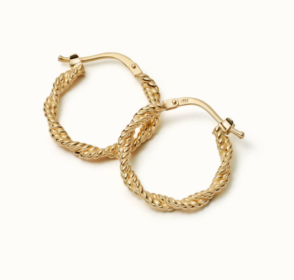 Picture of Midi Rope Twist 18ct Gold Plated Hoop Earrings