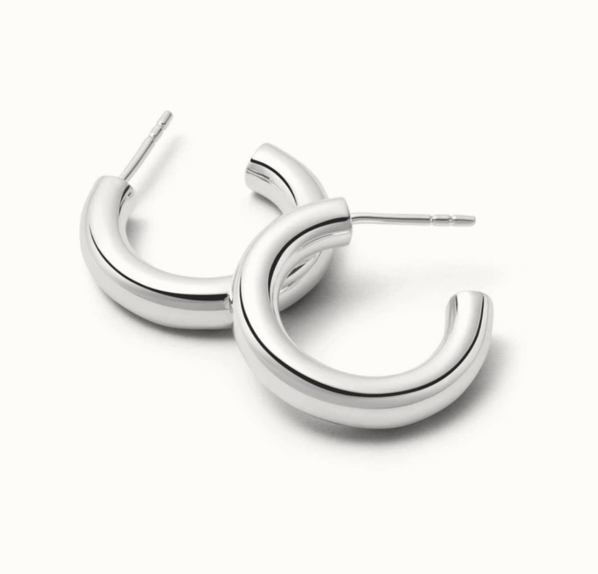 Picture of Mini Bold Silver Hoo Earrings