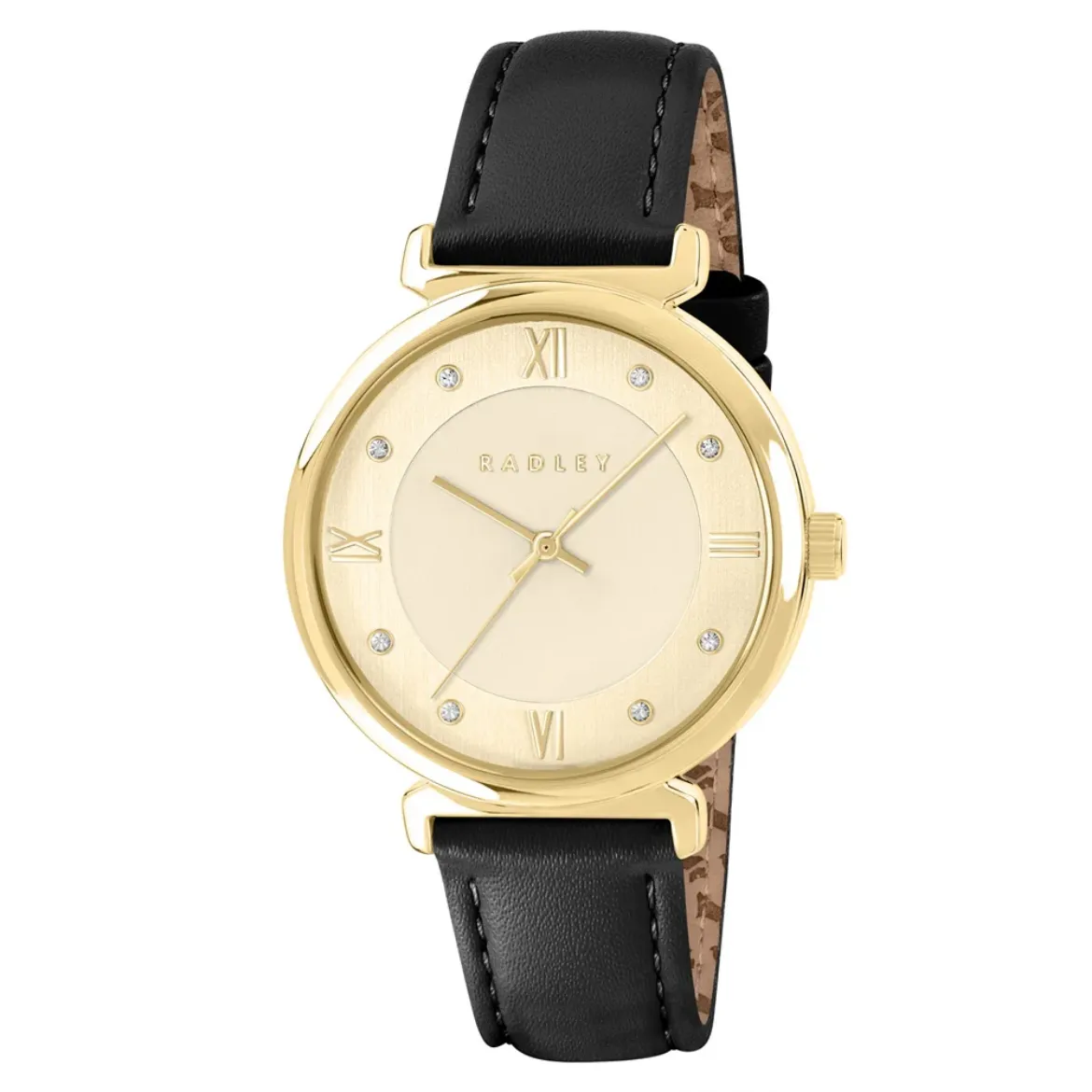 Picture of Roman Crescent Black Leather Strap