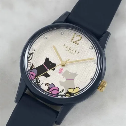 Picture of Say It With Flowers Navy Resin Strap Watch