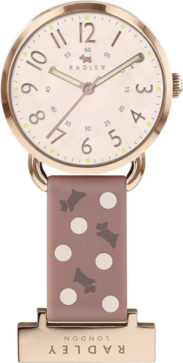 Picture of Nurse Fob Ladies Cameo Silicone Strap Polka Dot Print Watch