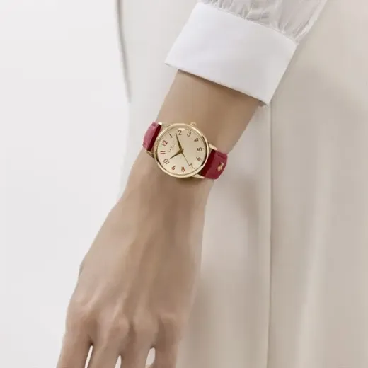 Picture of Southwark Park Red Leather Strap Watch
