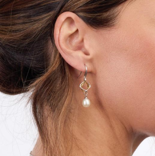 Picture of Alicia Golden Pearl Drop Earrings