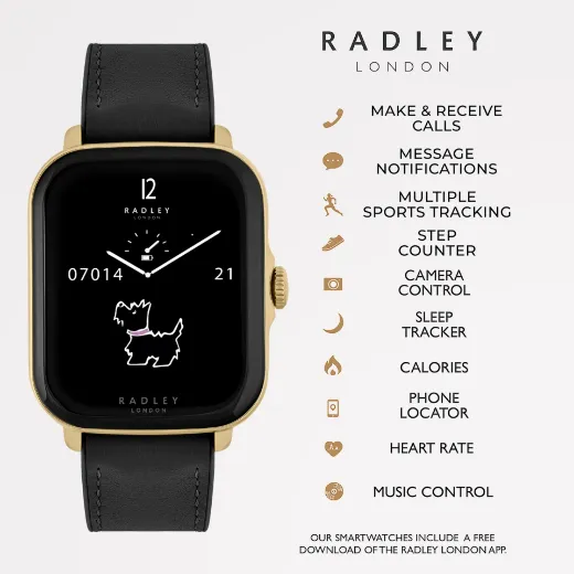 Picture of Radley Series 20 Smart Calling Watch Black Leather Strap