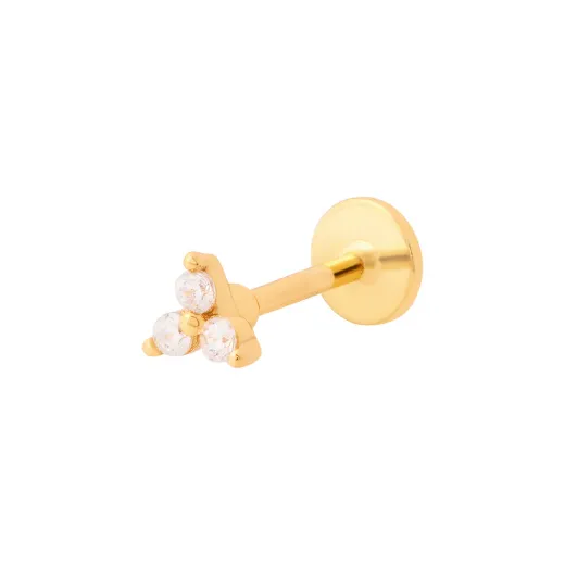 Picture of Trinity Flat Back Labret Stud - Gold