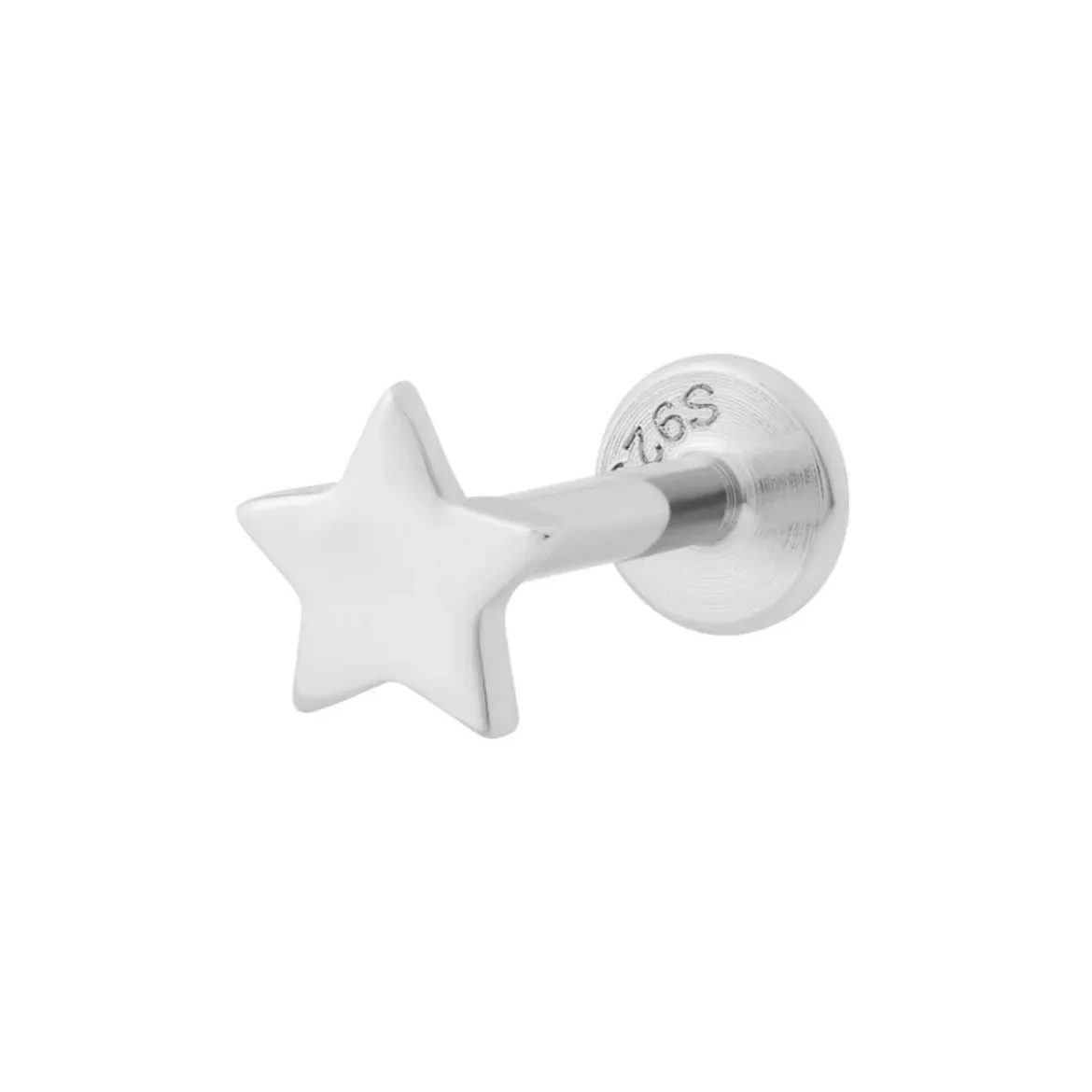 Picture of Star Flat Back Labret 6mm Stud - Silver